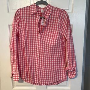 NWT Pink Gingham button down